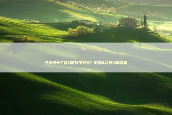 这款安全工具到底好不好用?实测体验告诉你答案 这款安全工具到底好不好用?实测体验告诉你答案 IT技术