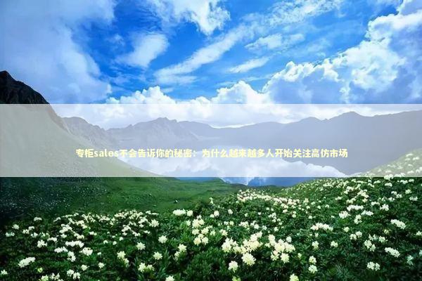 专柜sales不会告诉你的秘密：为什么越来越多人开始关注高仿市场 时尚用品